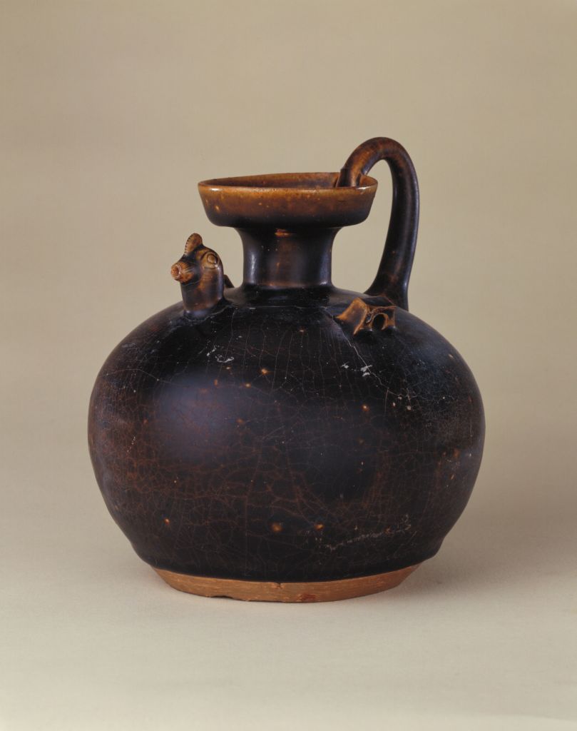 图片[1]-Deqing kiln black glaze chicken head pot-China Archive